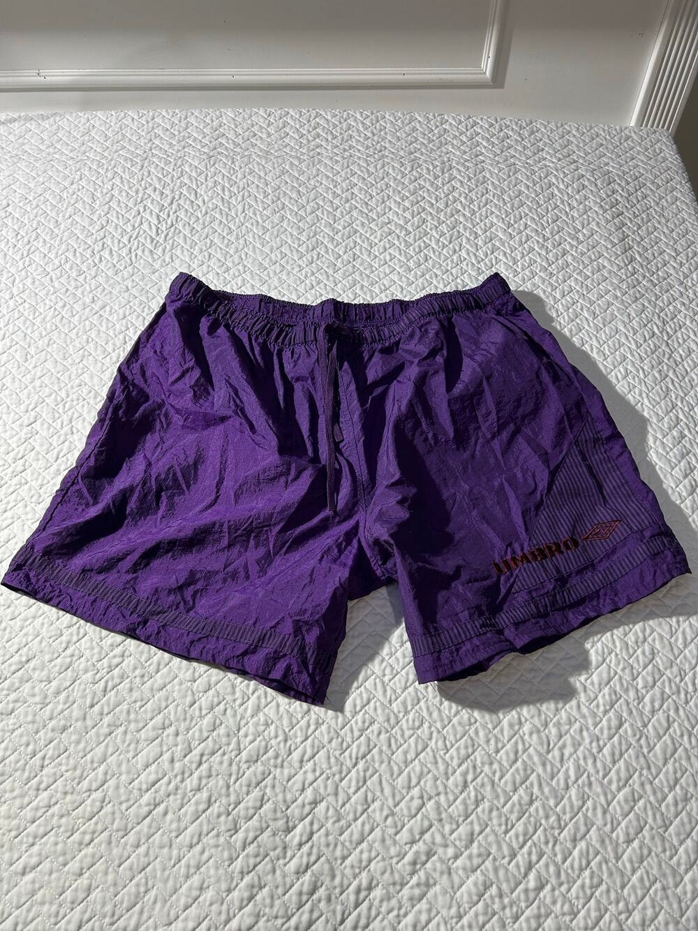 VINTAGE UMBRO Purple Nylon Shorts/ Size - XL